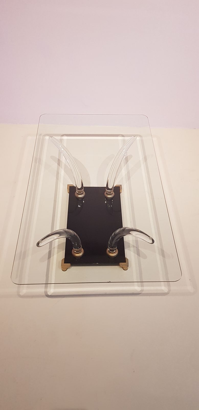 photo for sale Mid Century Salontafelset Van Lucite, Messing En Glas