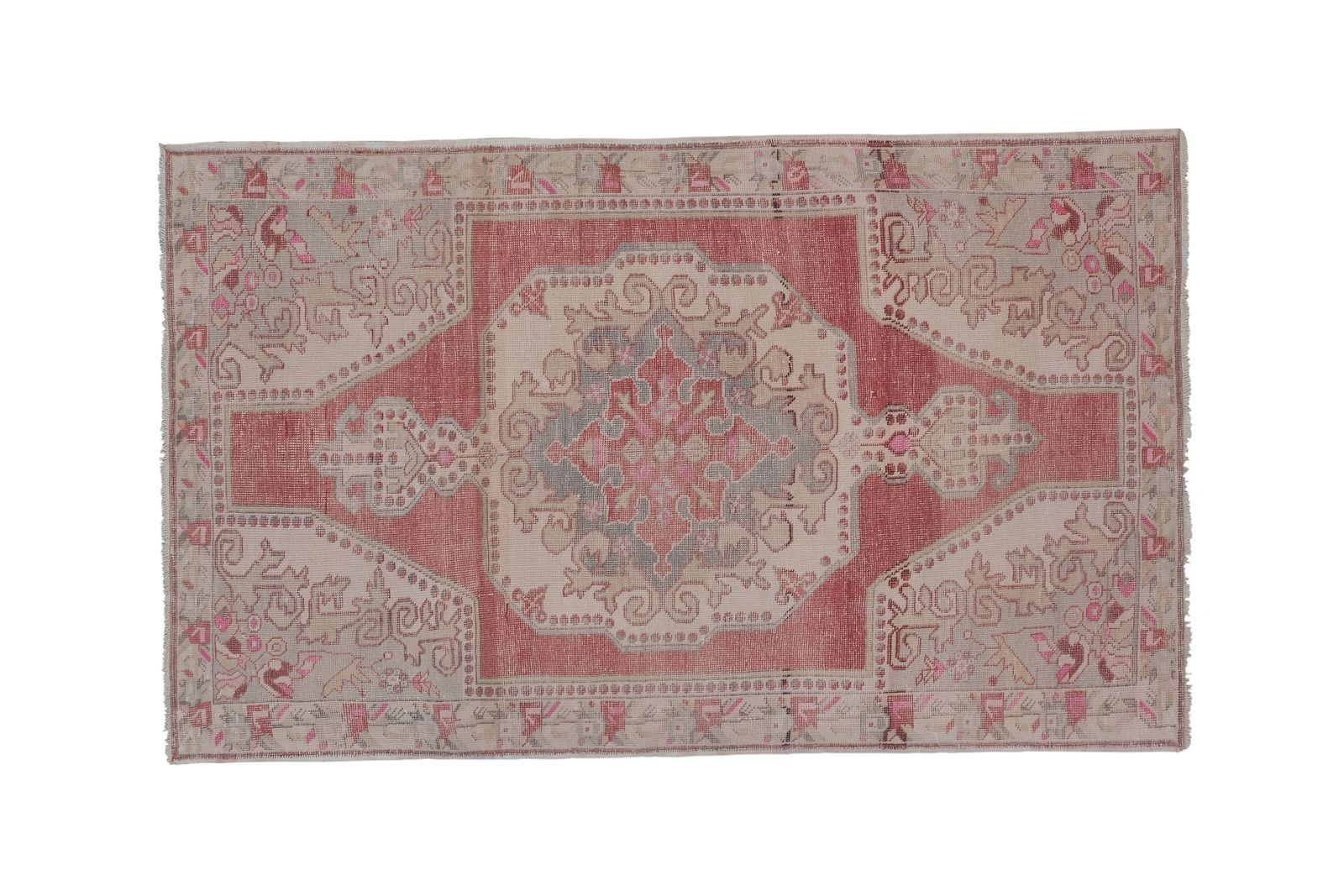 1960s Vintage Turkish Oushak Handmade Wool Runner 4'11'' X 7'3'' photo furniture