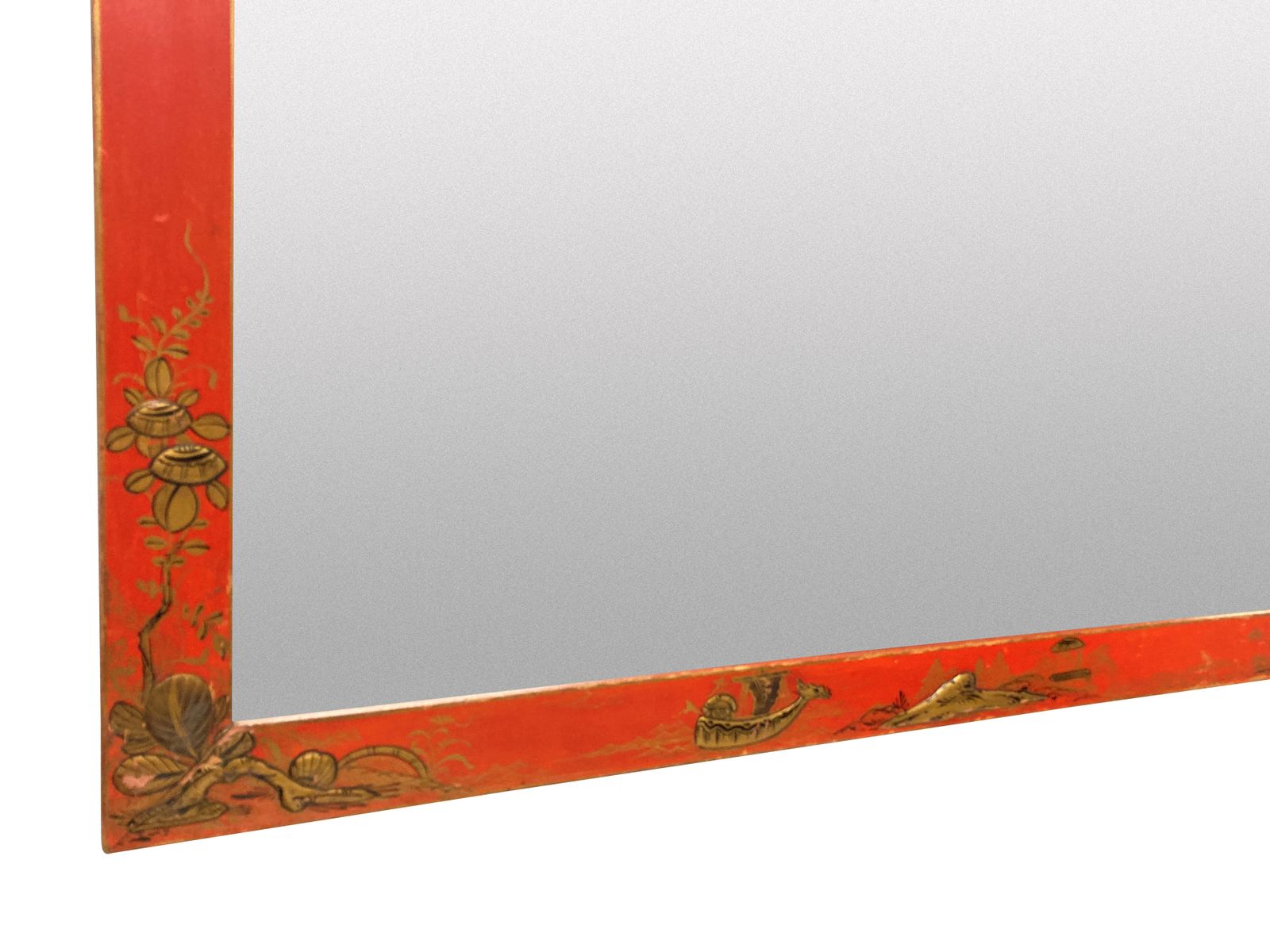 A Pair Of English Scarlet Japanned Mirrors photo Home Decor