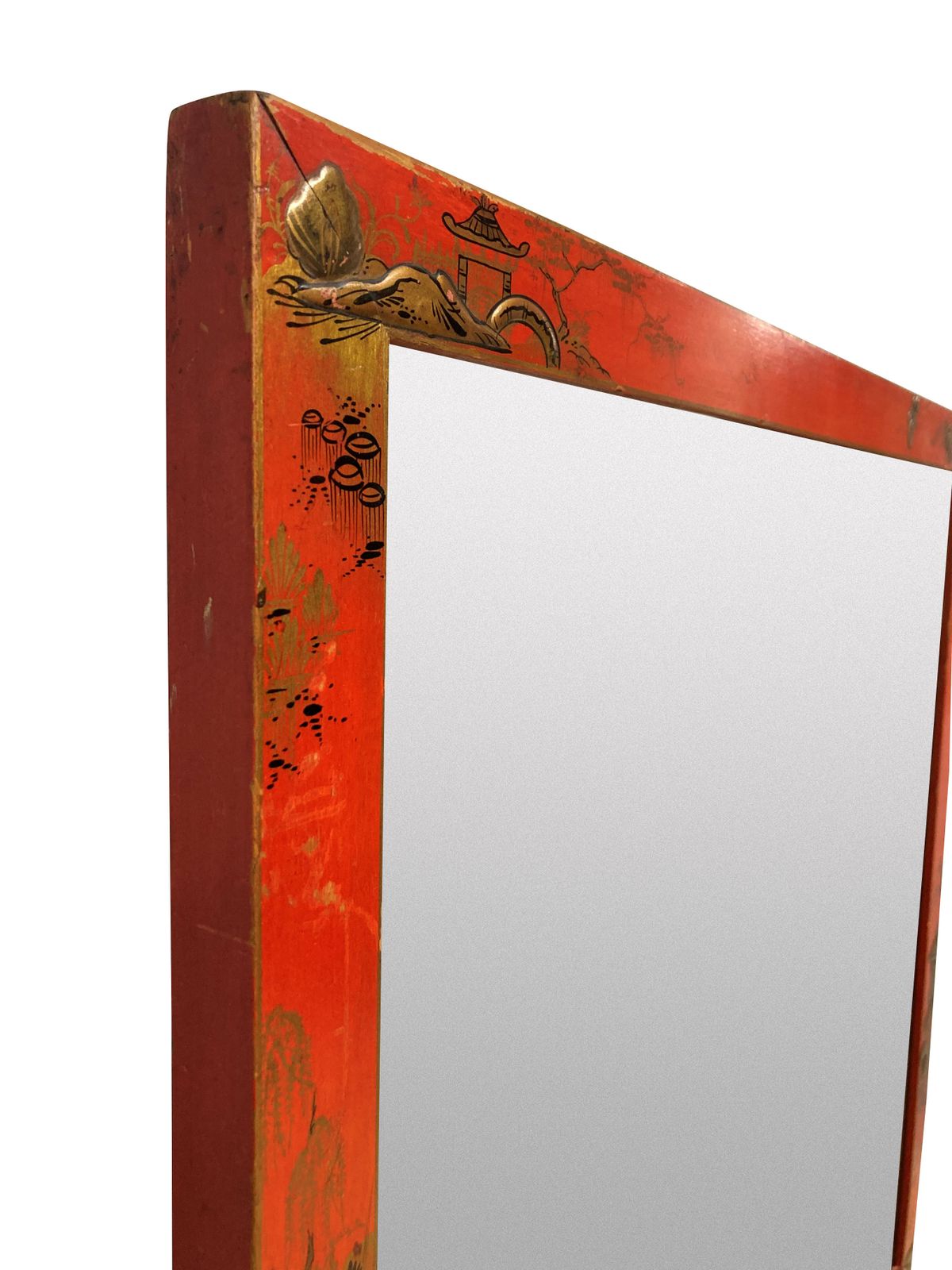 A Pair Of English Scarlet Japanned Mirrors photo 1652.0