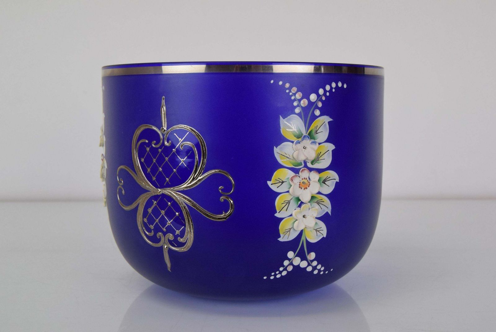 Mid Century Glass Bowl By Novoborske Sklo,1960's. photo for sale