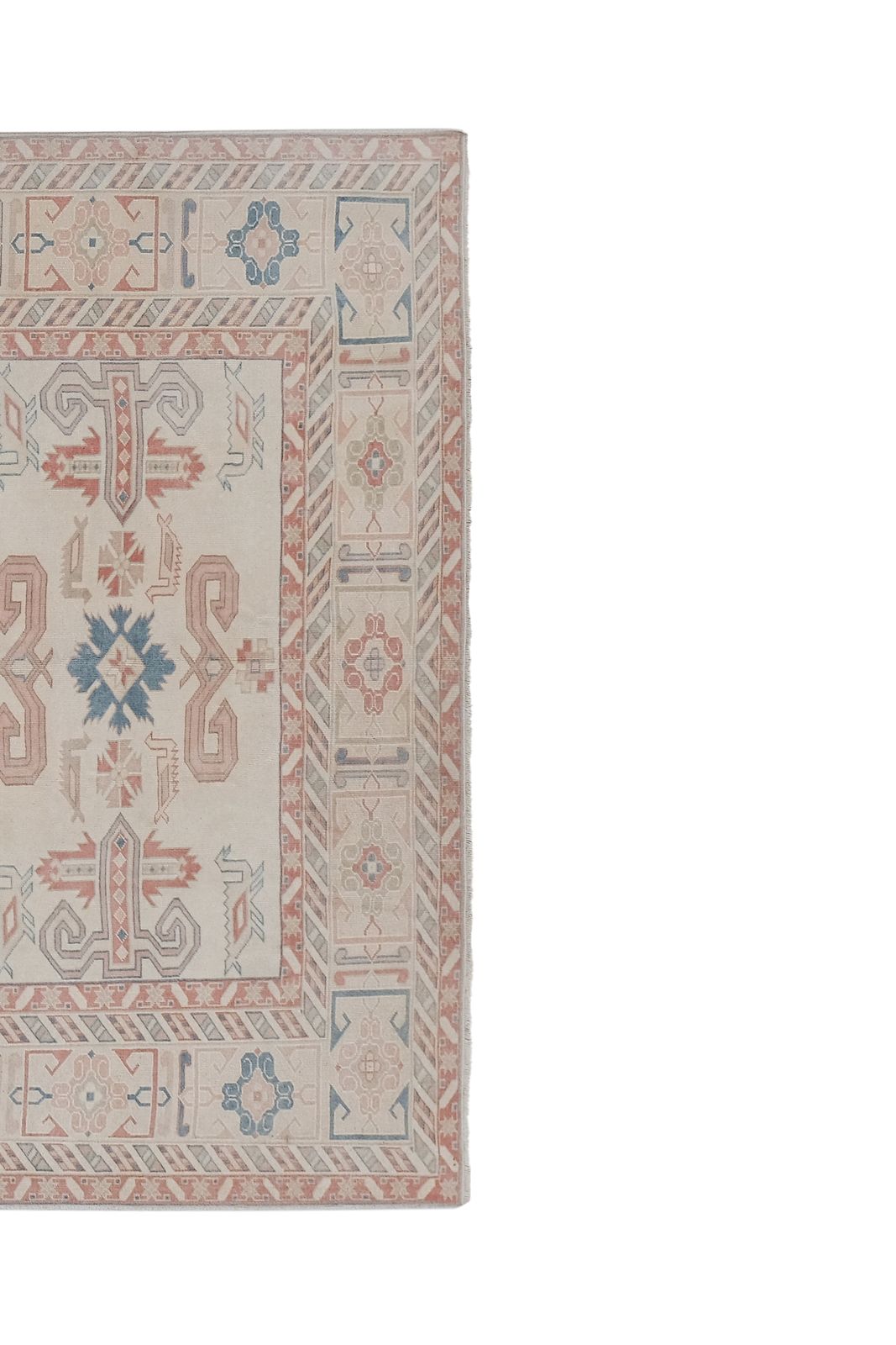 Tan Turkish Kars Rug With Mid Century Modern Style 5'8'' X 8'6'' photo vinterior
