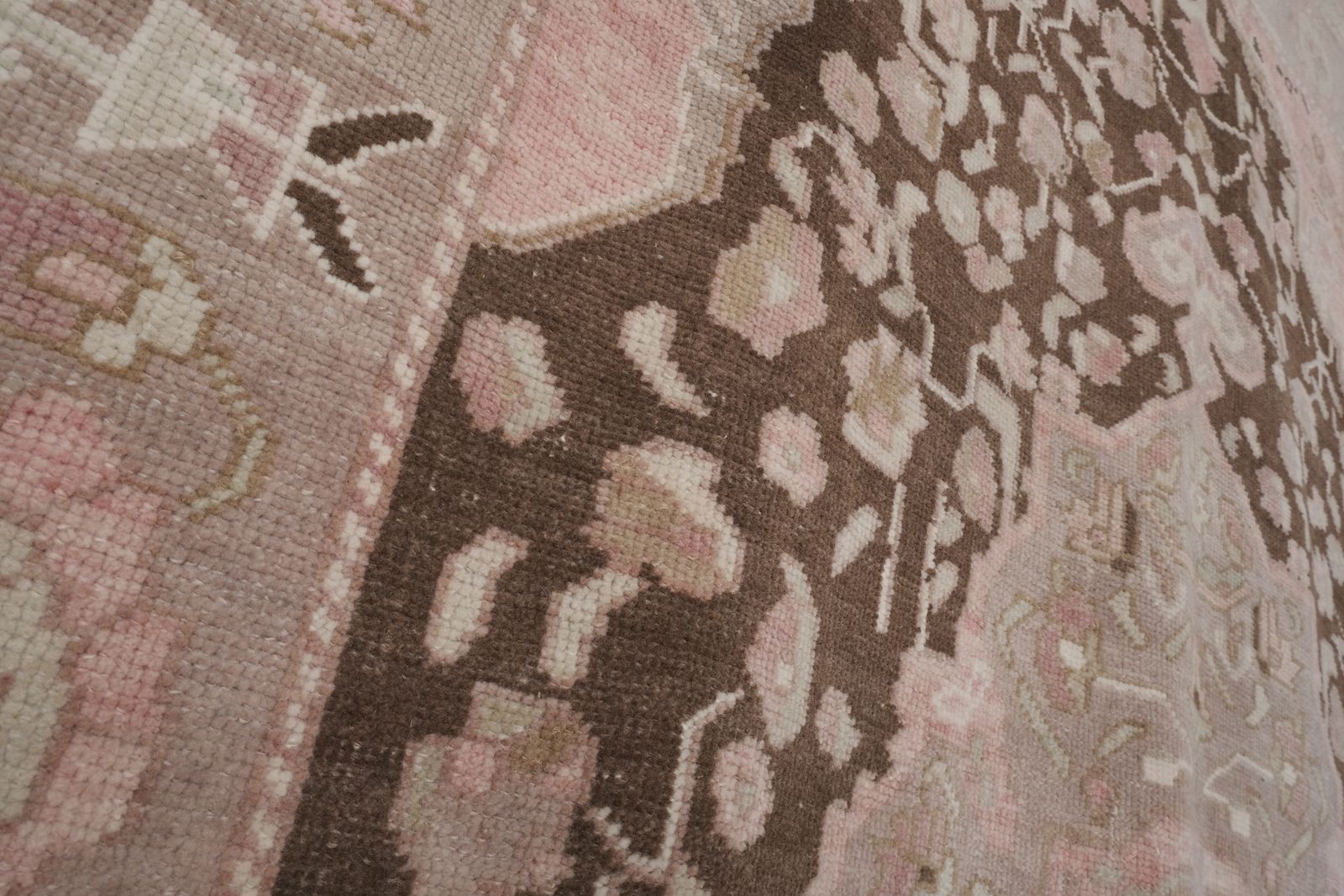 photo for sale Vintage Pink Turkish Karapinar Rug With Venetian Renaissance Style 5'7" X 8'