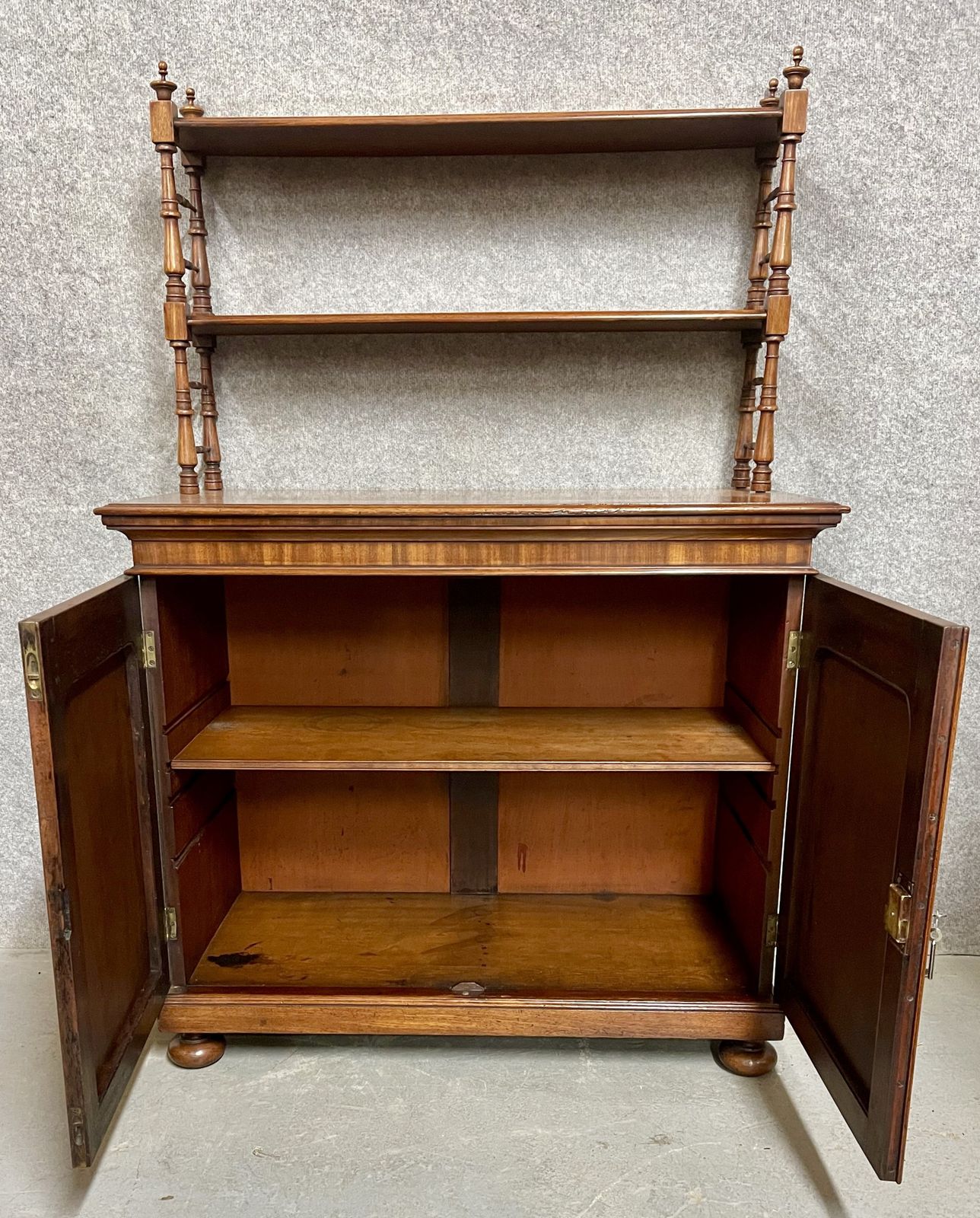 Antique Mahogany Chiffonier With Open Book Shelves photo furniture