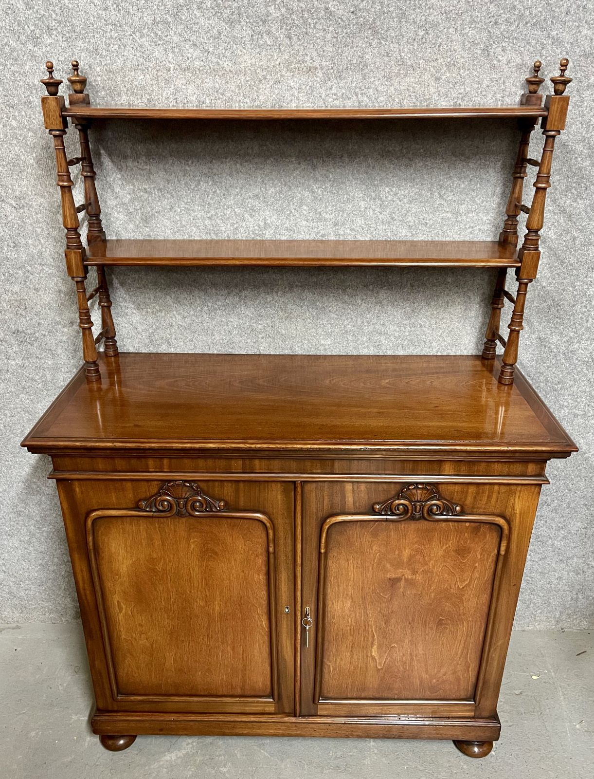 Antique Mahogany Chiffonier With Open Book Shelves photo vinterior