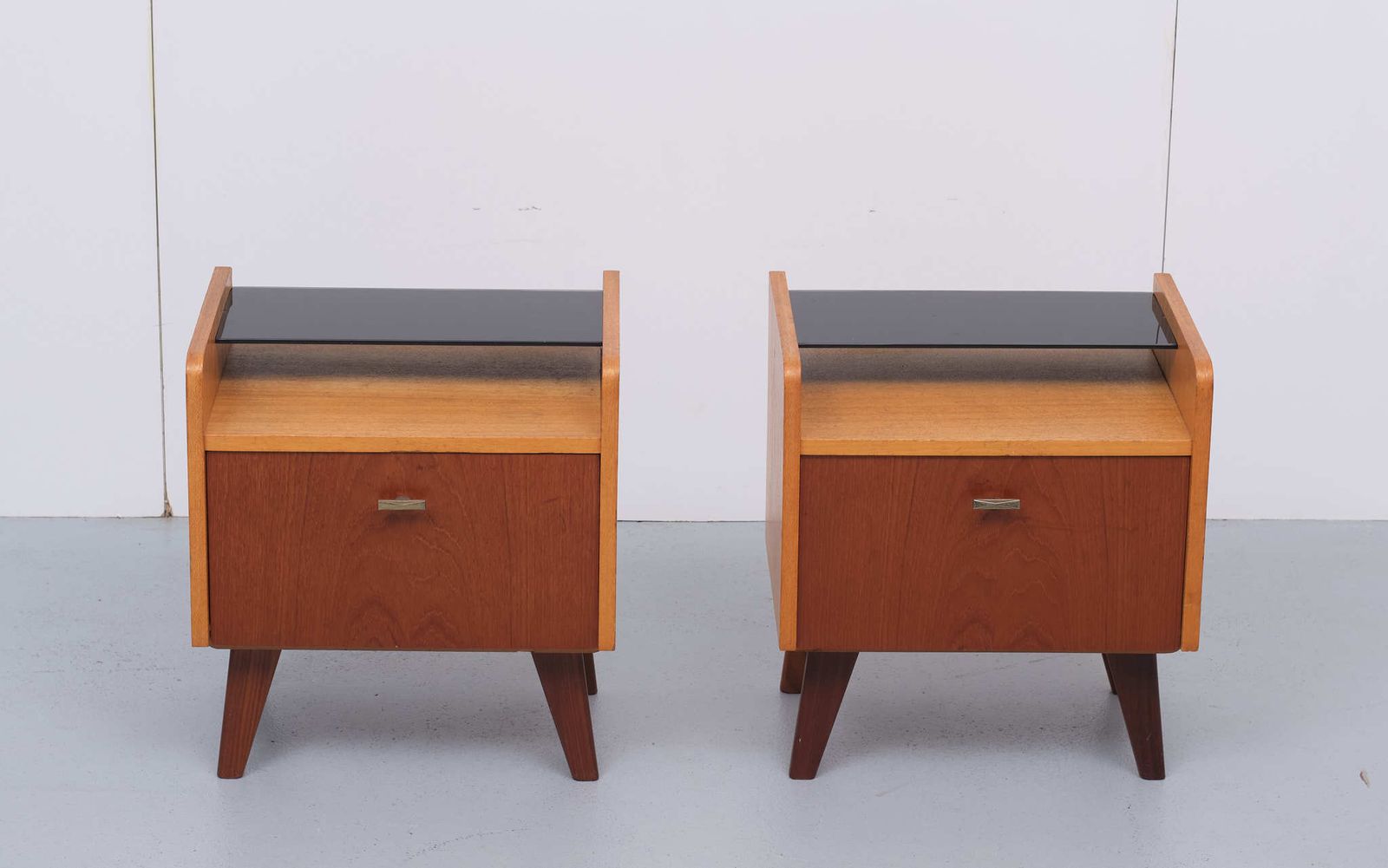 Two Teak Nightstands Dutch 1960s photo Furniture