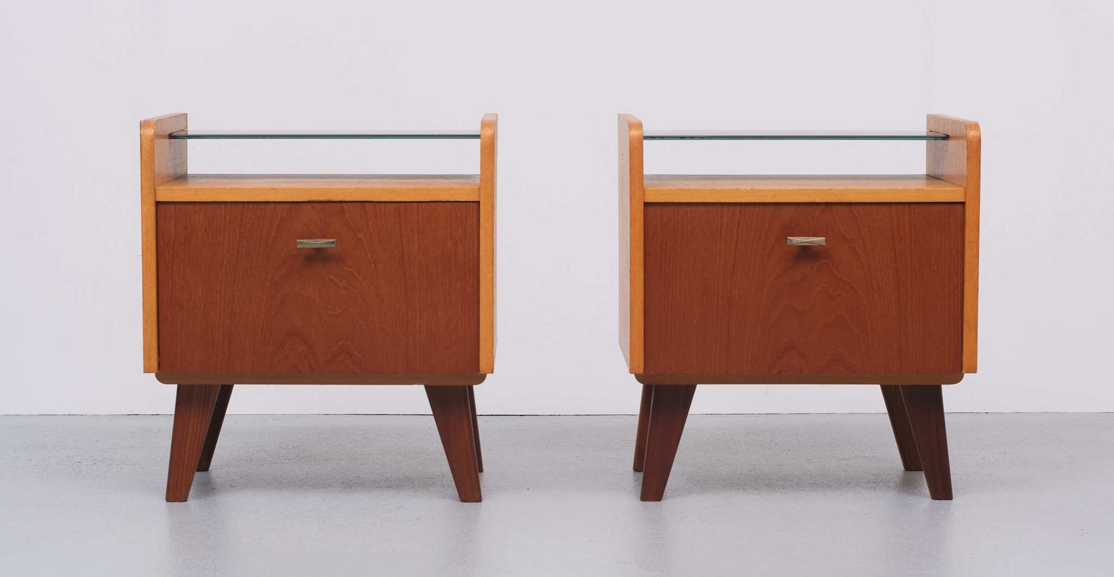 Two Teak Nightstands Dutch 1960s
