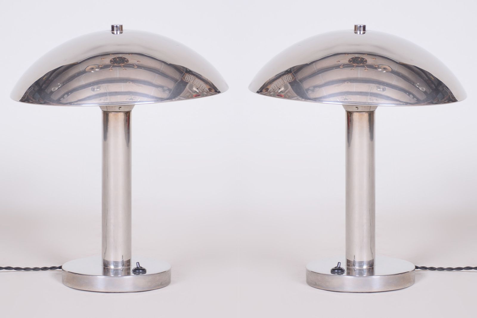 Pair Of Bauhaus Table Lamps Made In 1930s Czechia. Fully Restored