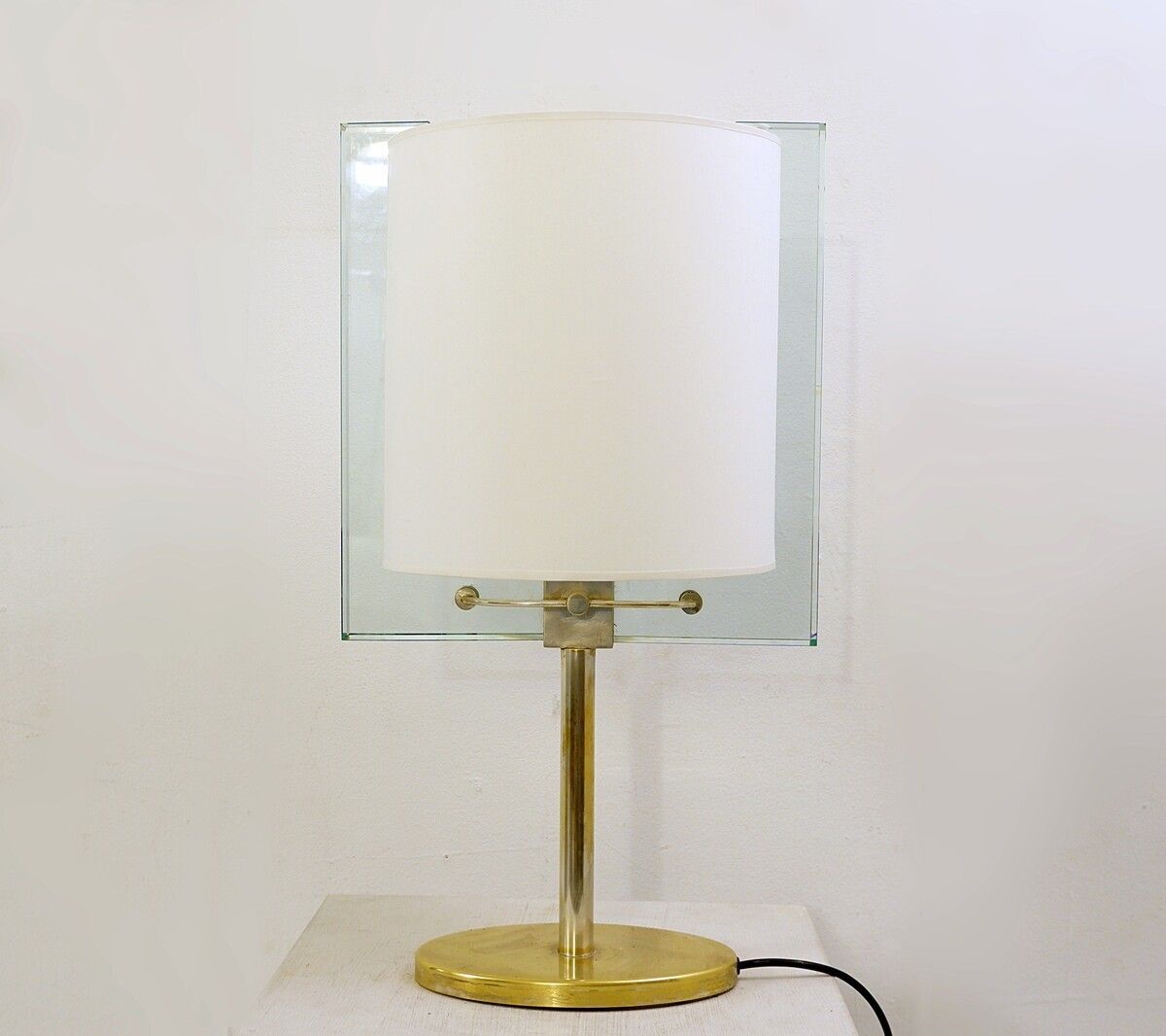 Mid Century Brass And Glass Table Lamp By Nathalie Grenon For Fontana Arte photo furniture
