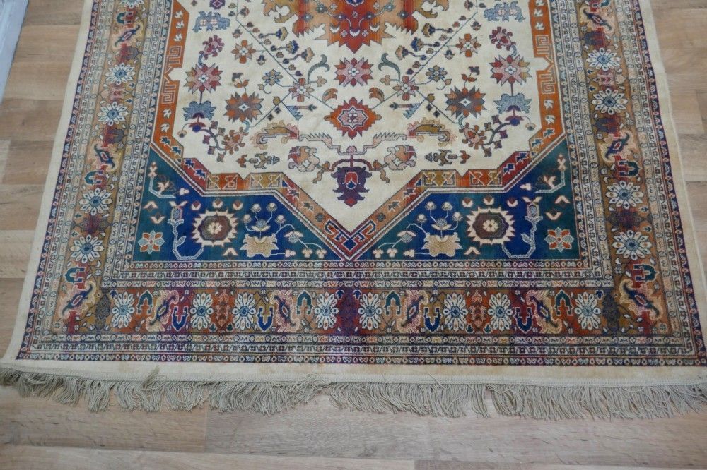 A Beautiful Traditional Tree Of Life Silk Rug photo Textiles
