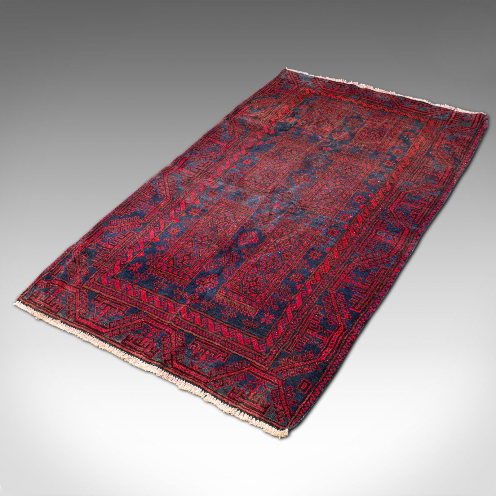 Vintage Decorative Baluchi Rug, Middle Eastern, Hall, Lounge Carpet, Circa 1930 photo vinterior
