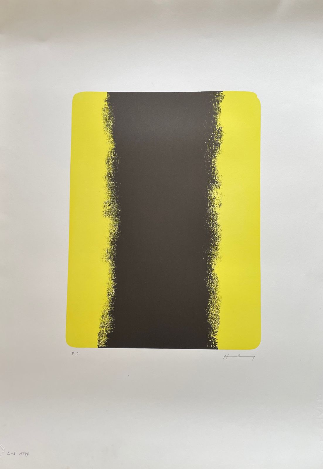 "L 5 1974". Limited Edition Print By Hans Hartung (French/German) photo Art