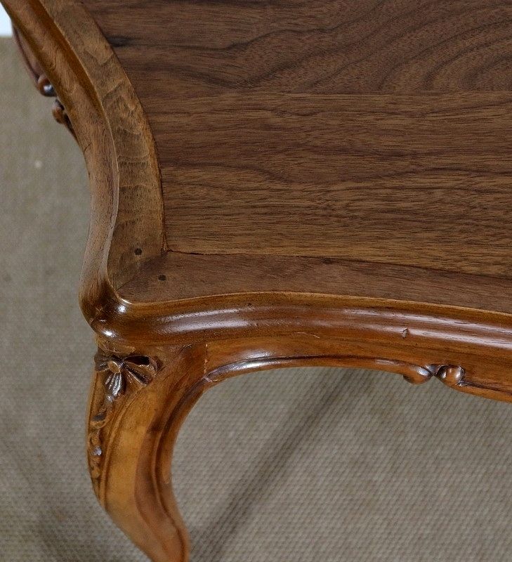 Living Room Table In Solid Walnut In The Style Of Louis XV, Early 20th Century photo vinterior