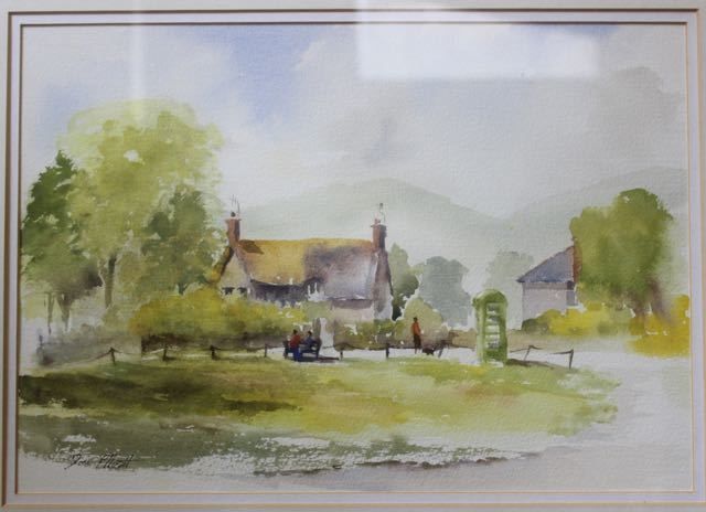 Water Colour Of Village Green,Portesham, Dorset photo for sale