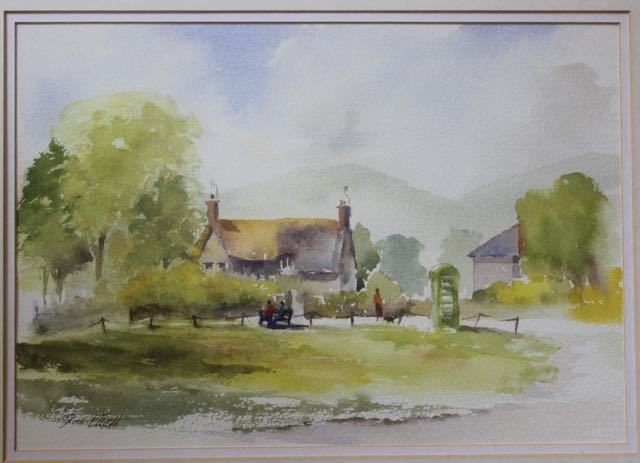 Water Colour Of Village Green,Portesham, Dorset photo vinterior