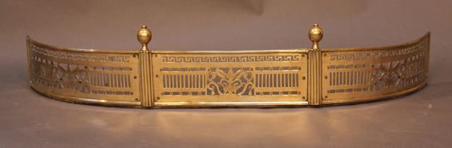 Late 18thc. Curved Brass Fender