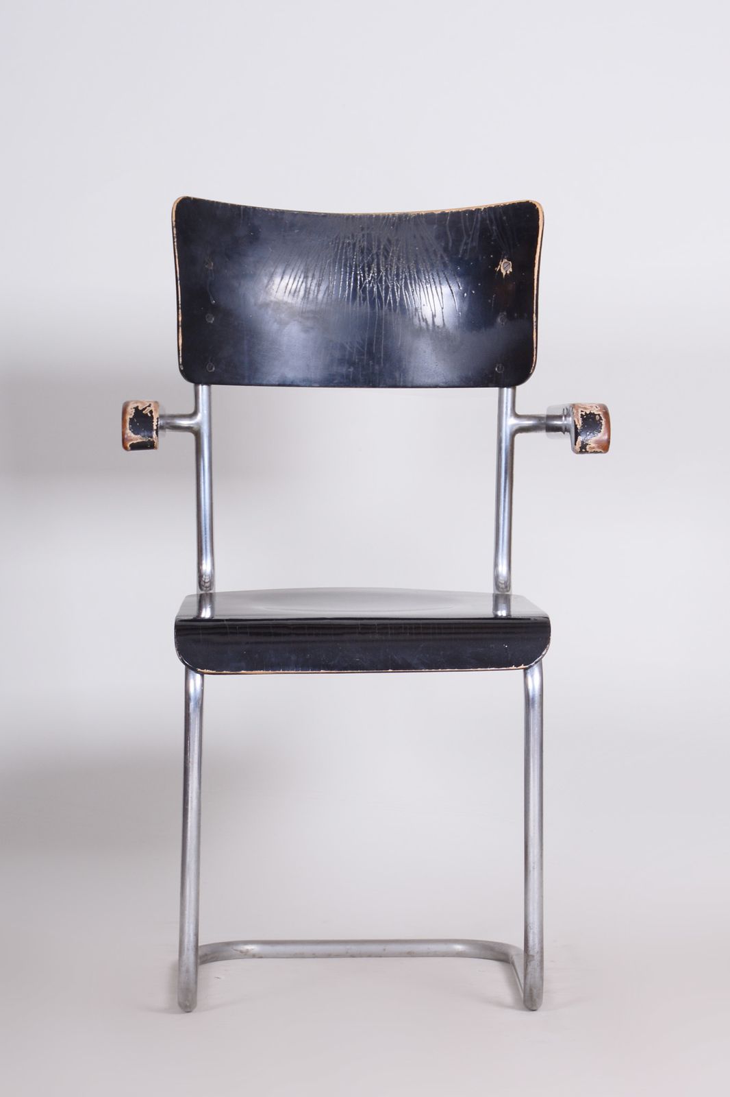 Black Vichr A Spol Chair With Armrests Made In 1930s Czechia photo furniture