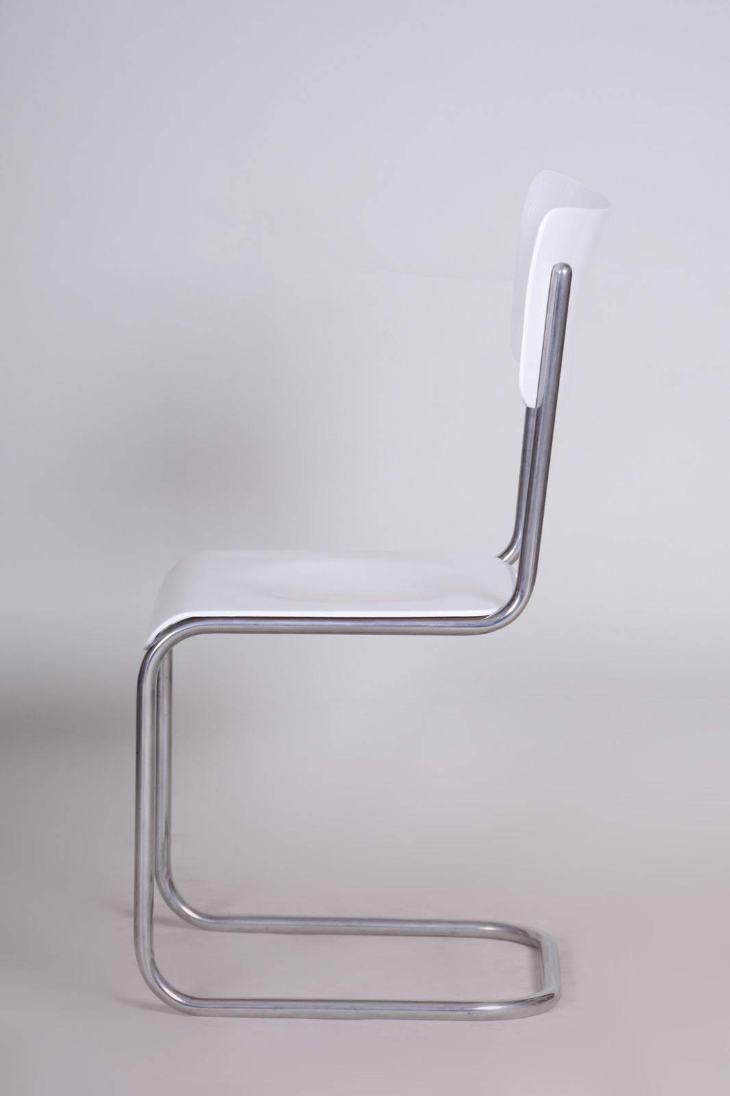 White Vichr A Spol Bauhaus Chair Made In 1930s Czechia photo for sale