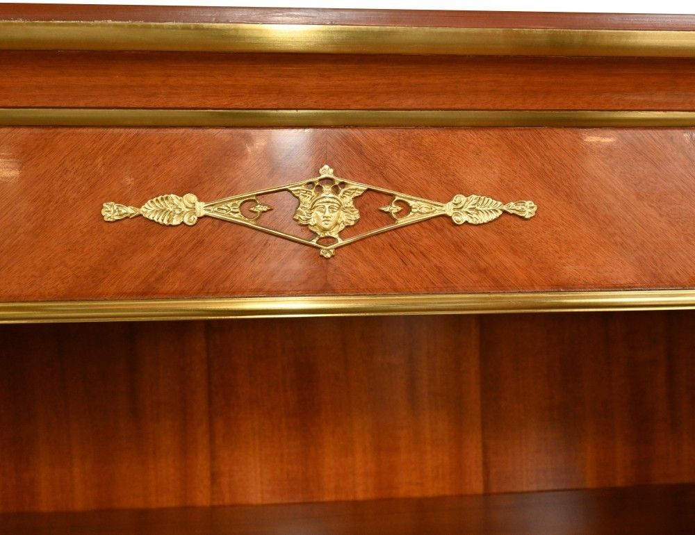 photo for sale French Empire Bookcase Walnut Open Front Cabinet