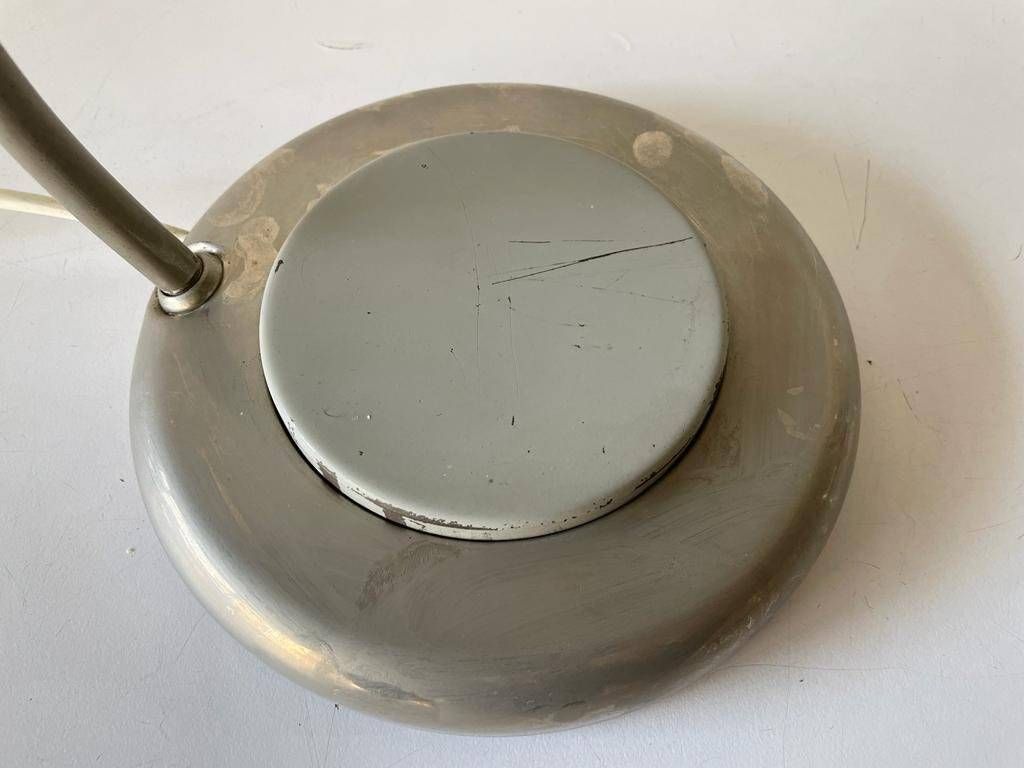 Grey Metal Industrial Desk Lamp, Bauhaus Style, 1960s, Germany photo vintage