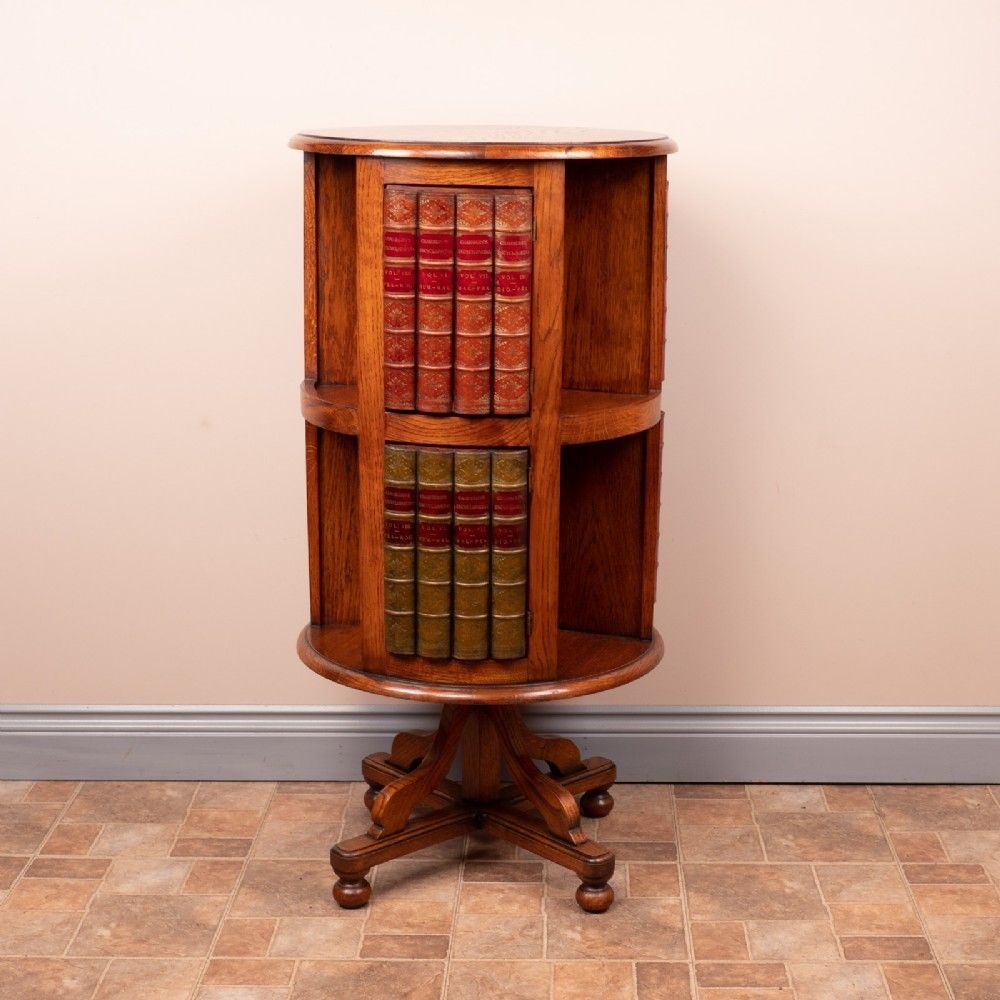 Circular Oak Revolving Bookcase photo vinterior