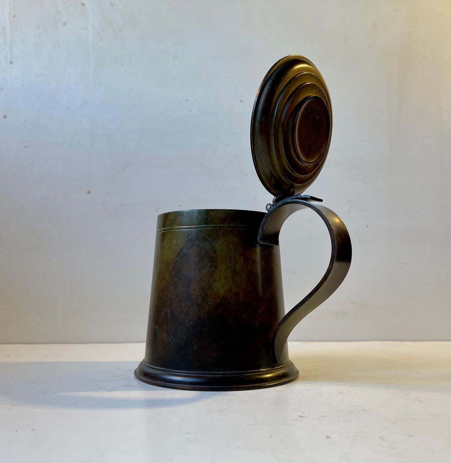 Art Deco Beer Mug In Patinated Bronze, 1930s photo furniture