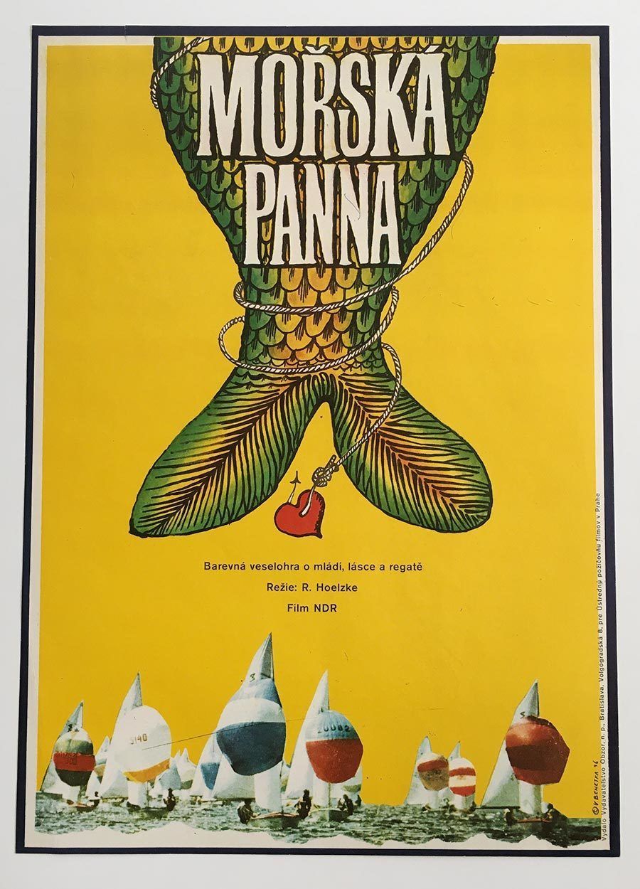 Original Film Poster, The Sea Fairy, Vladimír Benetka, 1976, Genuine Czech Vintage Print