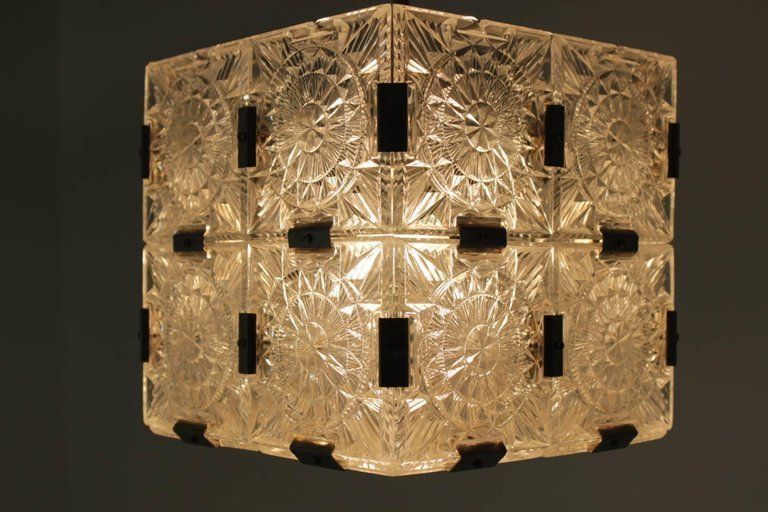 Set Of Four Glass Design Pendants/Chandeliers   Czechoslovakia photo Lighting