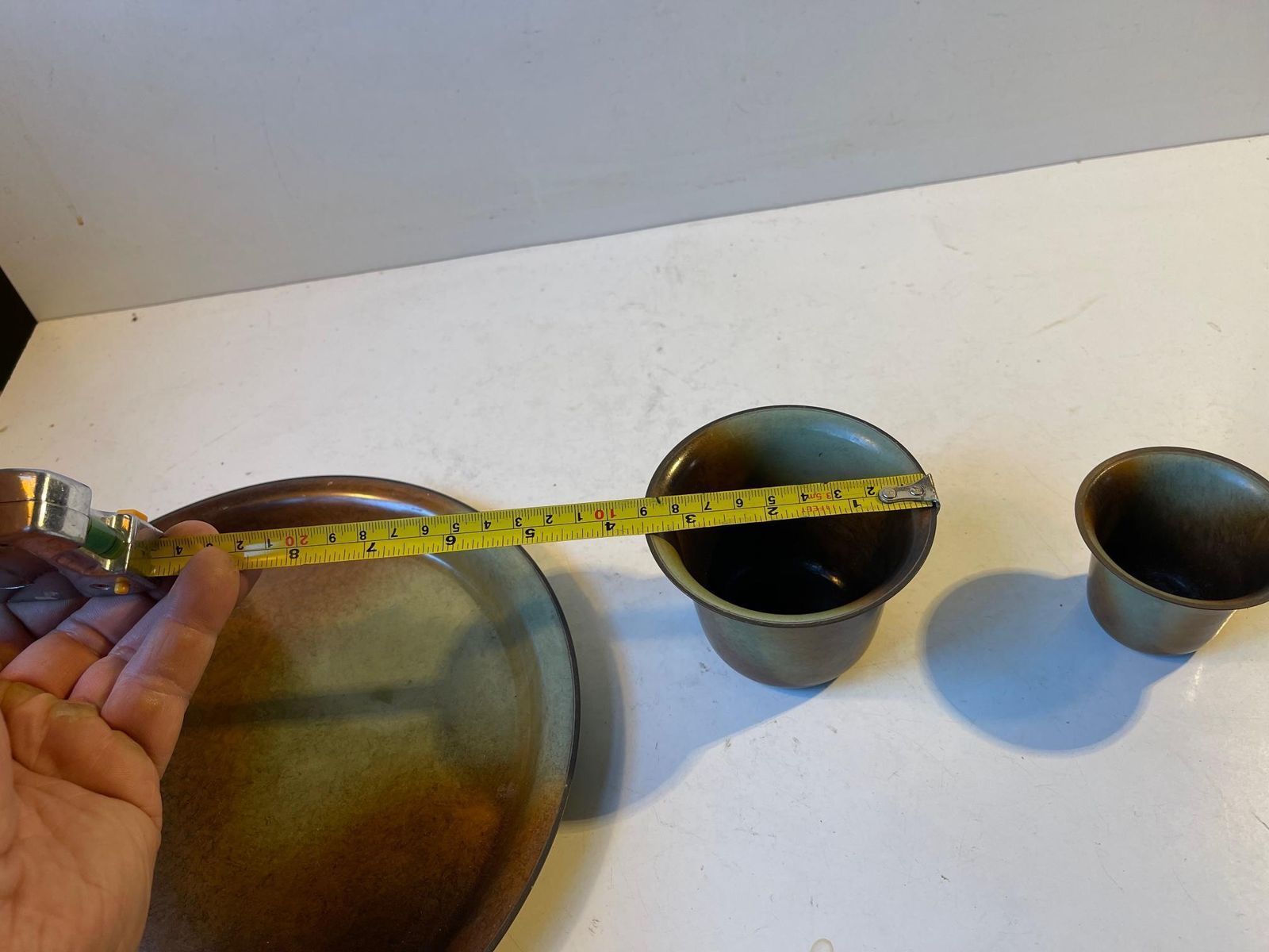 Art Deco Bronze Tray & Vessels By Bernhard Linder For Metalkonst, 1930s photo buy