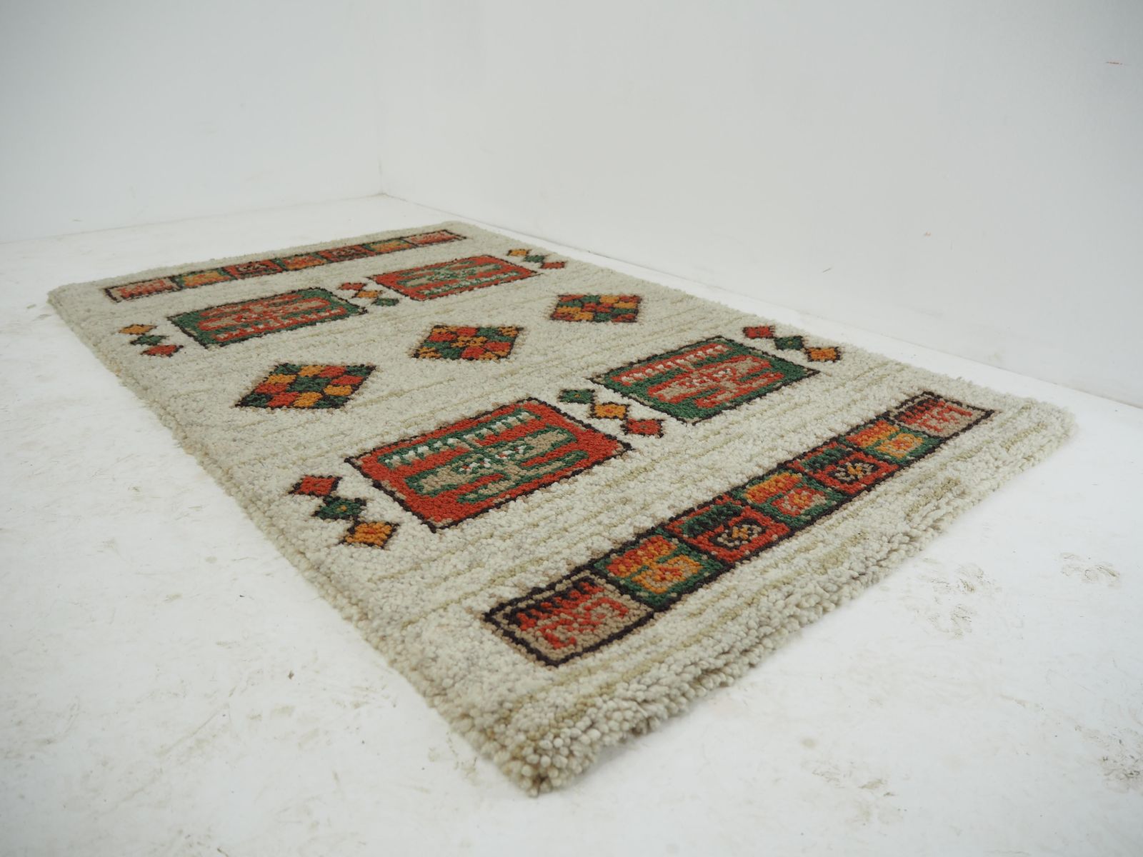 Midcentury Wool Kelim Brussels Style Rug, Carpet, 1960s photo Textiles