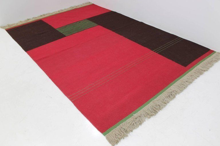 Czechoslovakian Geometric Modernist Carpet photo furniture