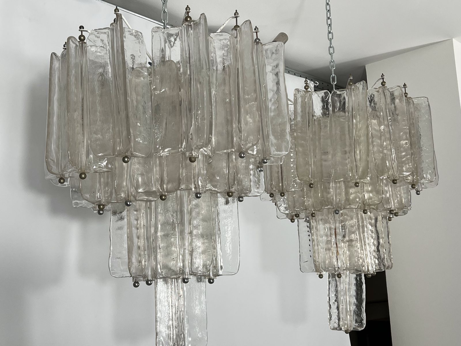 Gorgeous Pair Of Mid Century Murano Glass Chandeliers By Toni Zuccheri For Venini photo Lighting