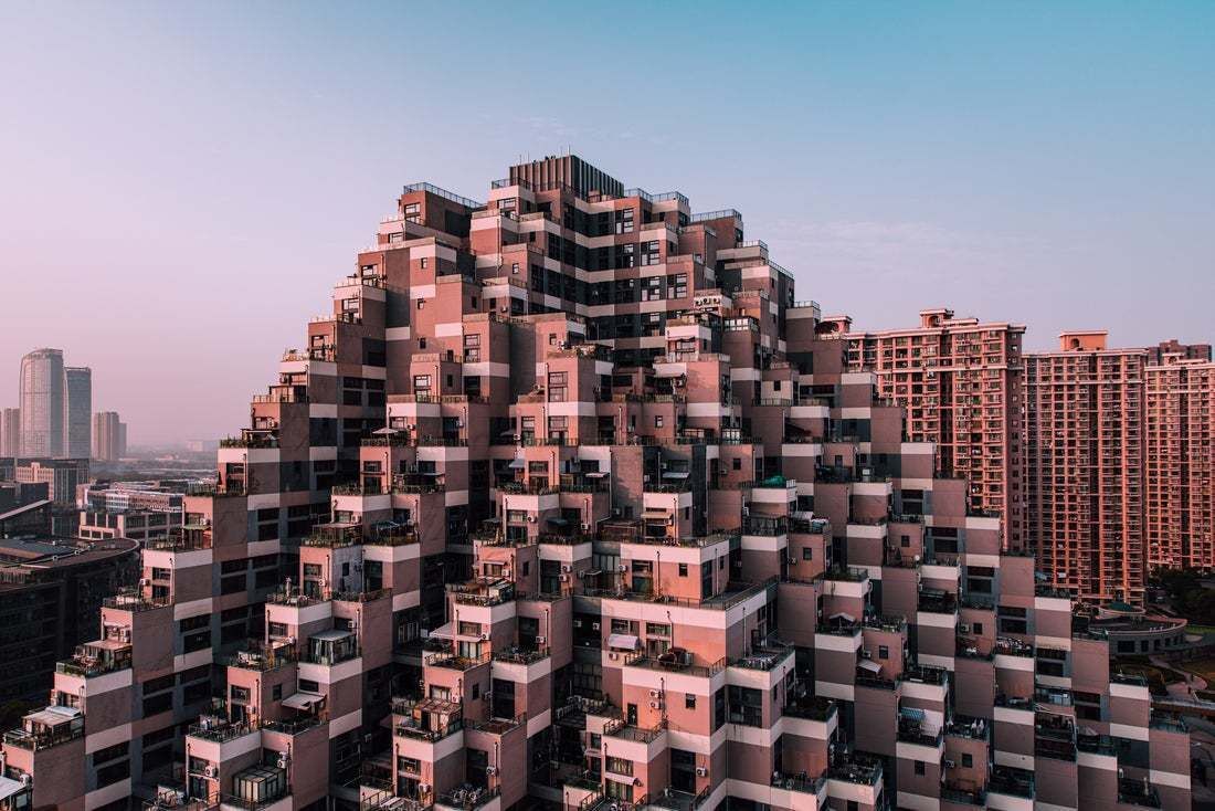 "Pyramid Shape Residential Building" By Aerialperspective Images