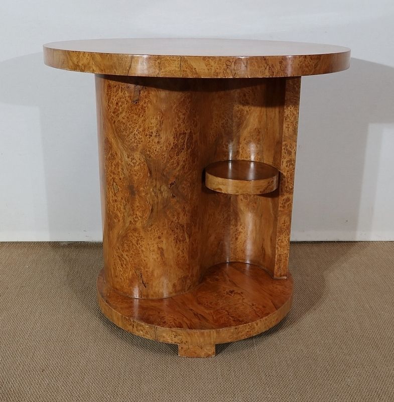 Pedestal Table In Thuya Burl, Art Deco, Early 20th Century photo 3697.7