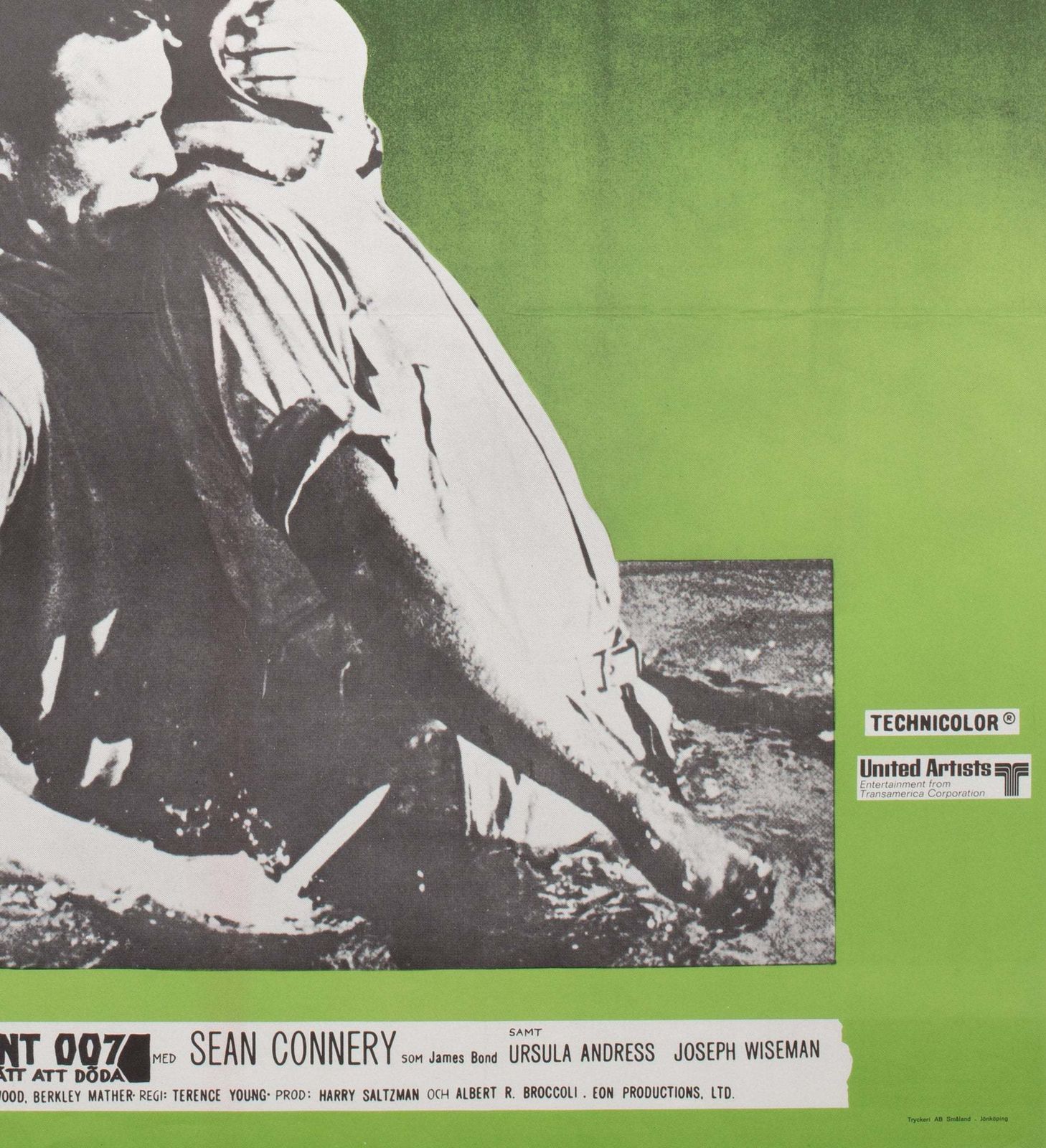 DR No R1972 Swedish Film Poster, Aberg photo vintage