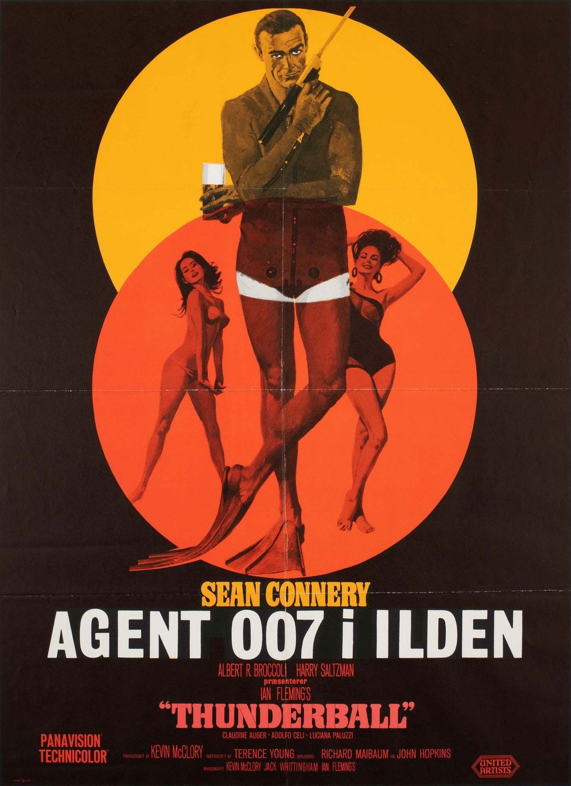 Thunderball 1965 Danish A1 Film Poster, Mcginnis