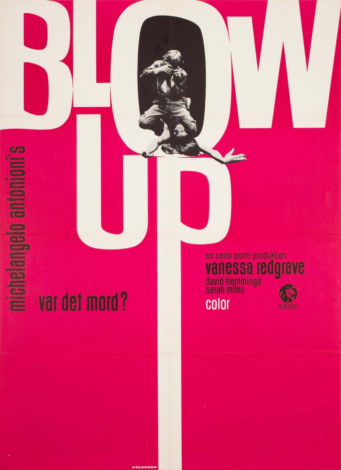 Blow Up 1967 Danish 1 Sheet Film Poster, Stevenov