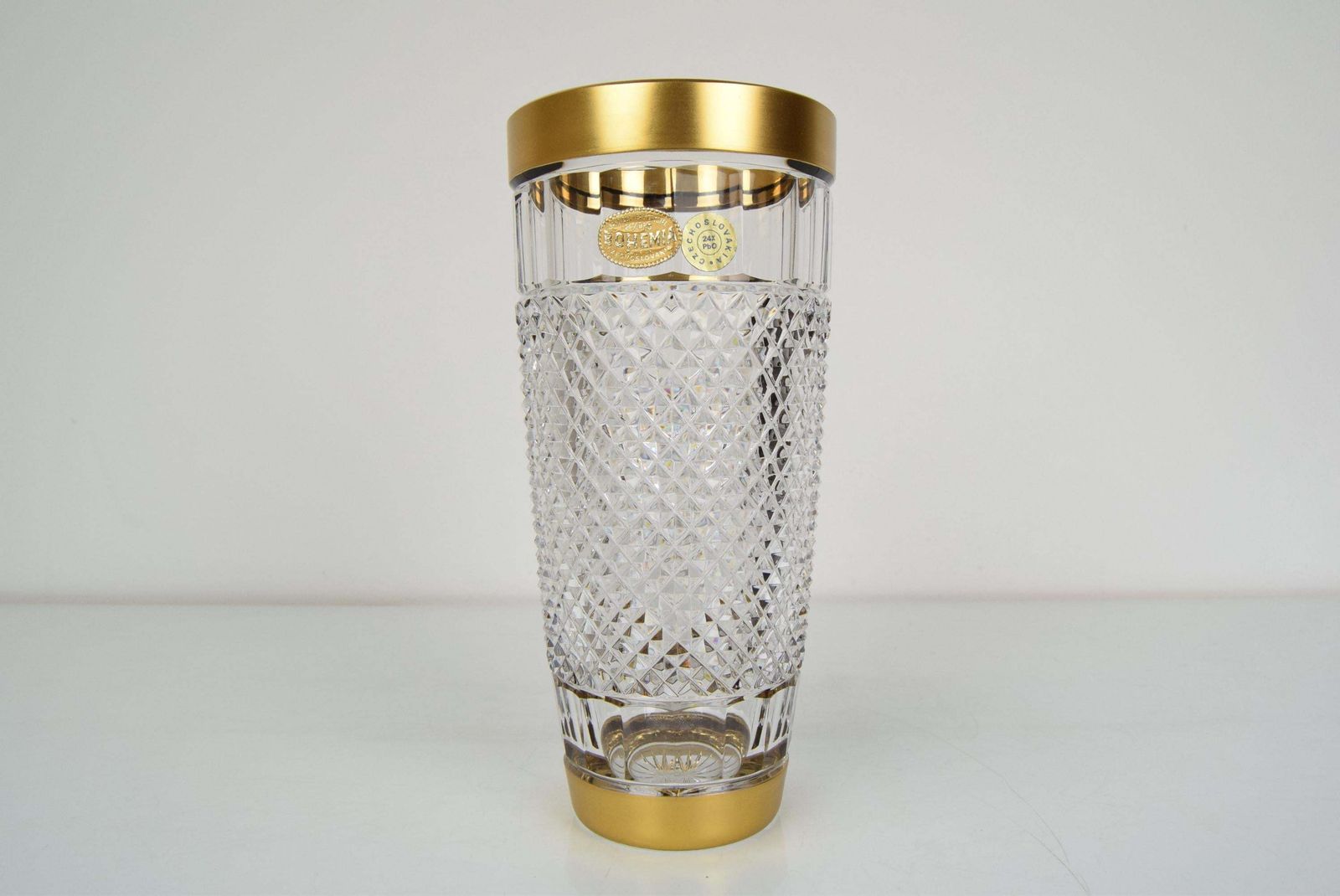 Mid Century Glass Vase,Bohemia Crystal,Circa 1960's. photo furniture