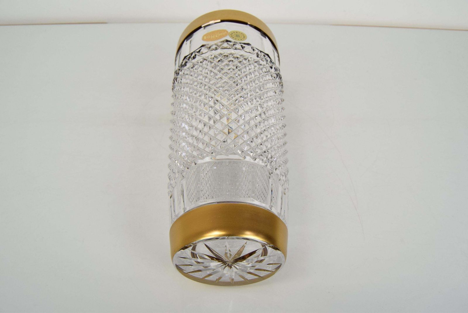 photo furniture Mid Century Glass Vase,Bohemia Crystal,Circa 1960's.