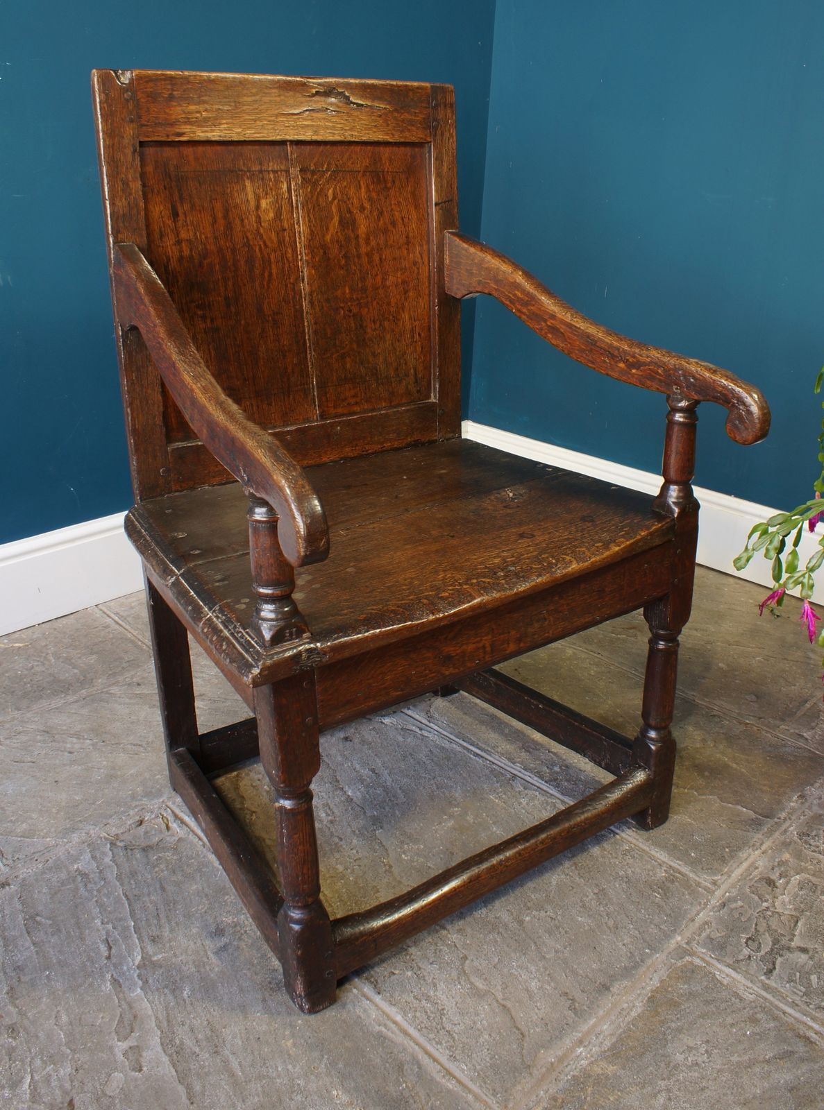 photo for sale 17th Century Oak Wainscot Chair.