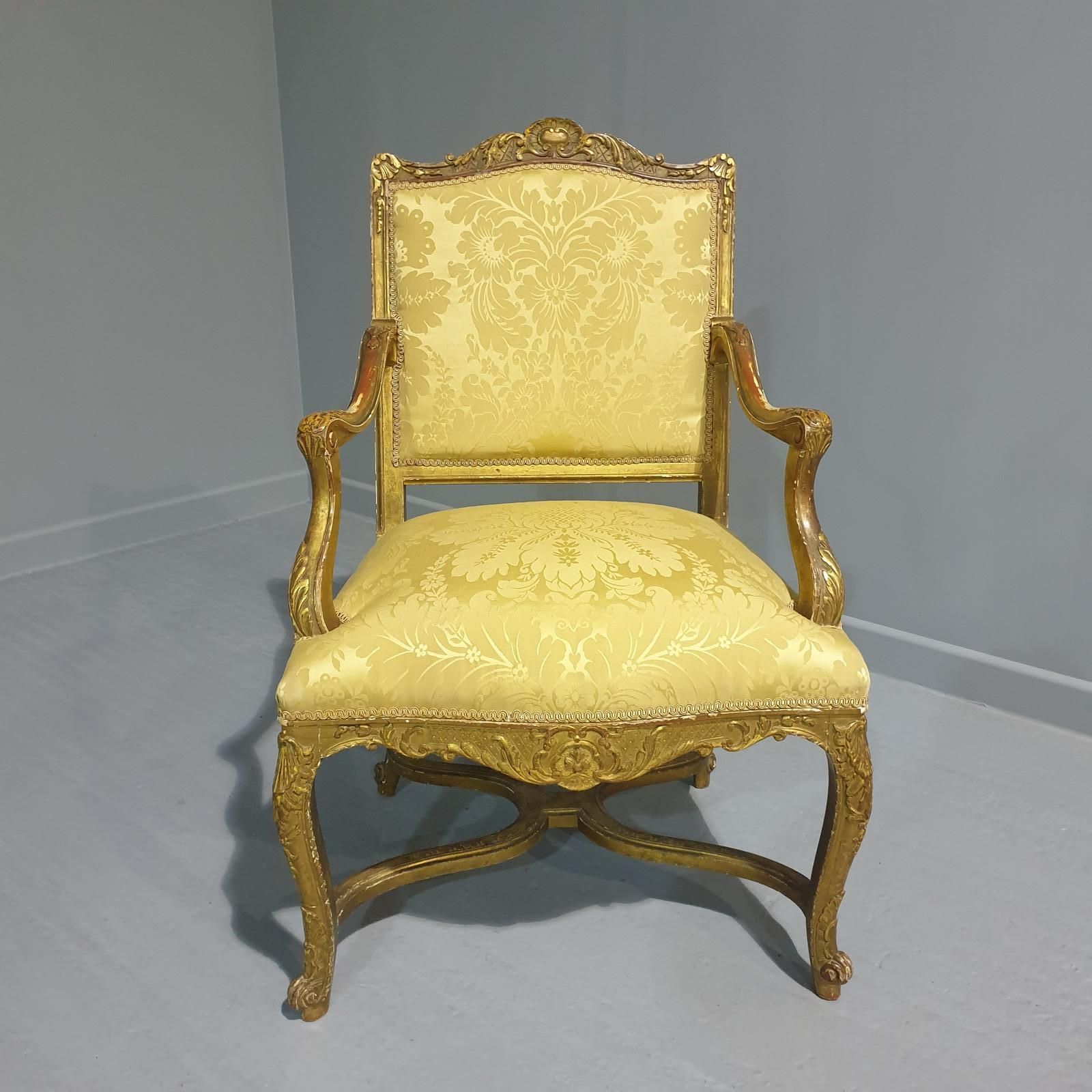 Superb Gilt Chair, 1800s, Antique photo furniture
