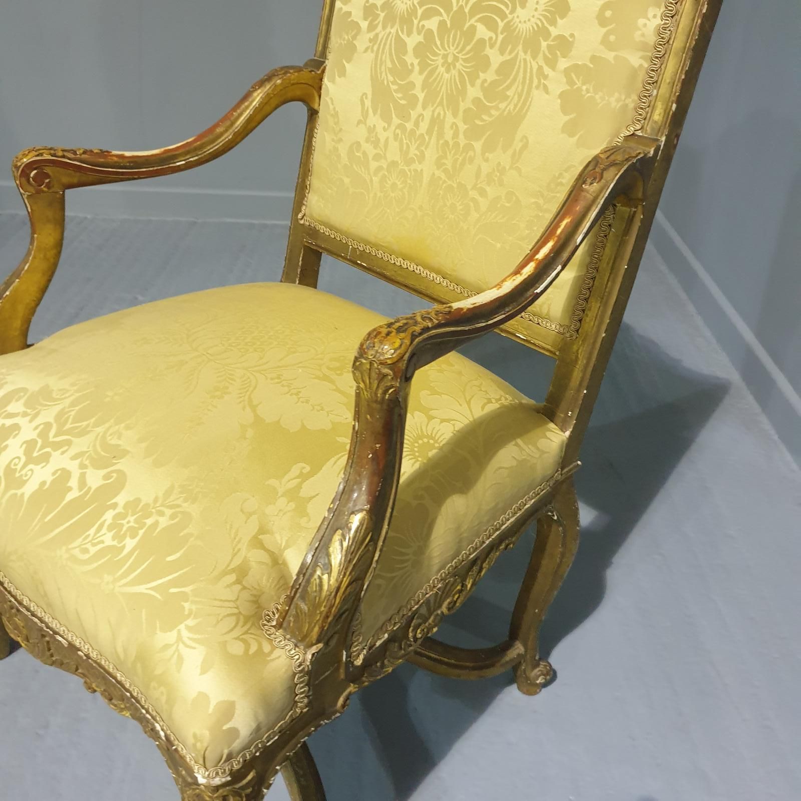 Superb Gilt Chair, 1800s, Antique photo 995.0