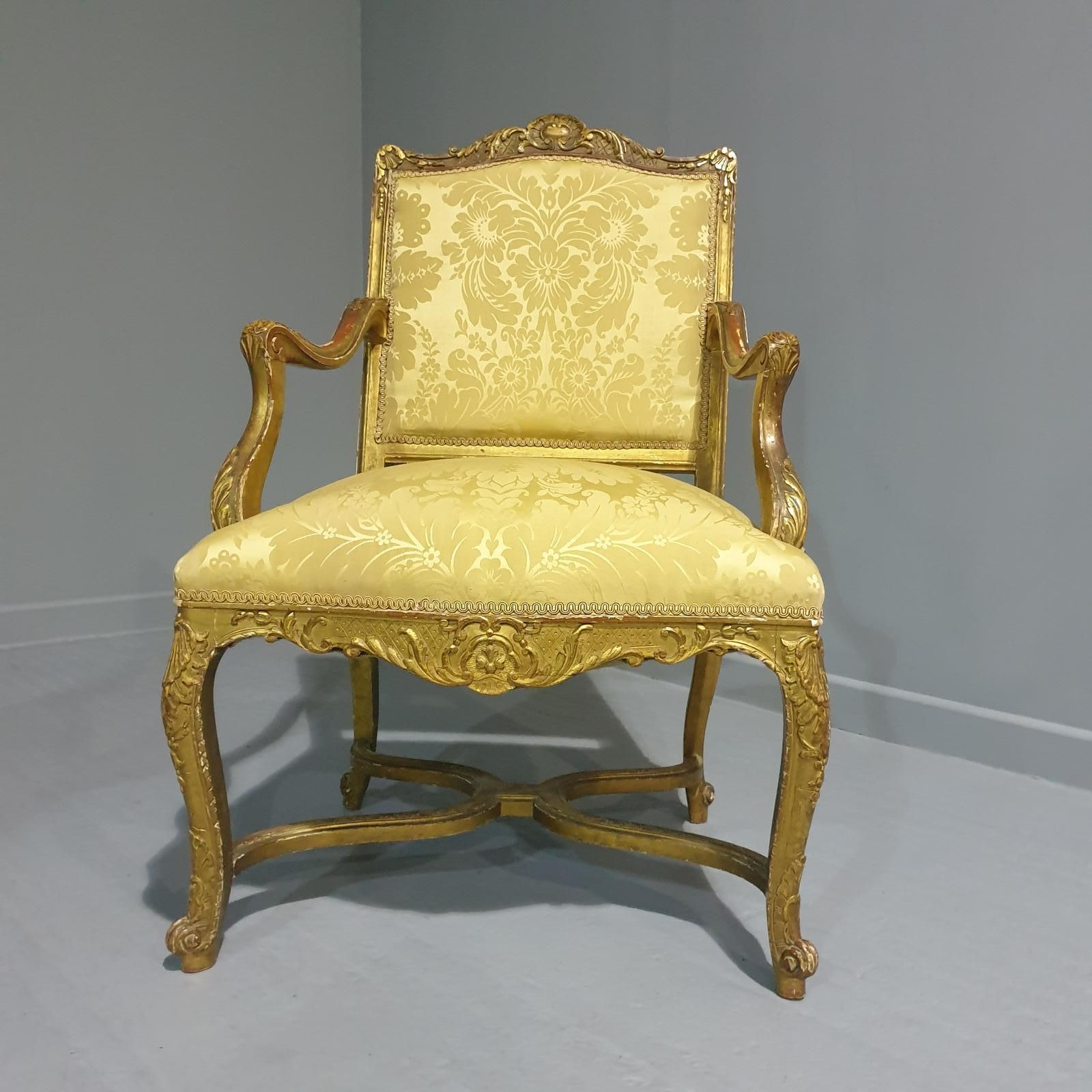 Superb Gilt Chair, 1800s, Antique photo vinterior