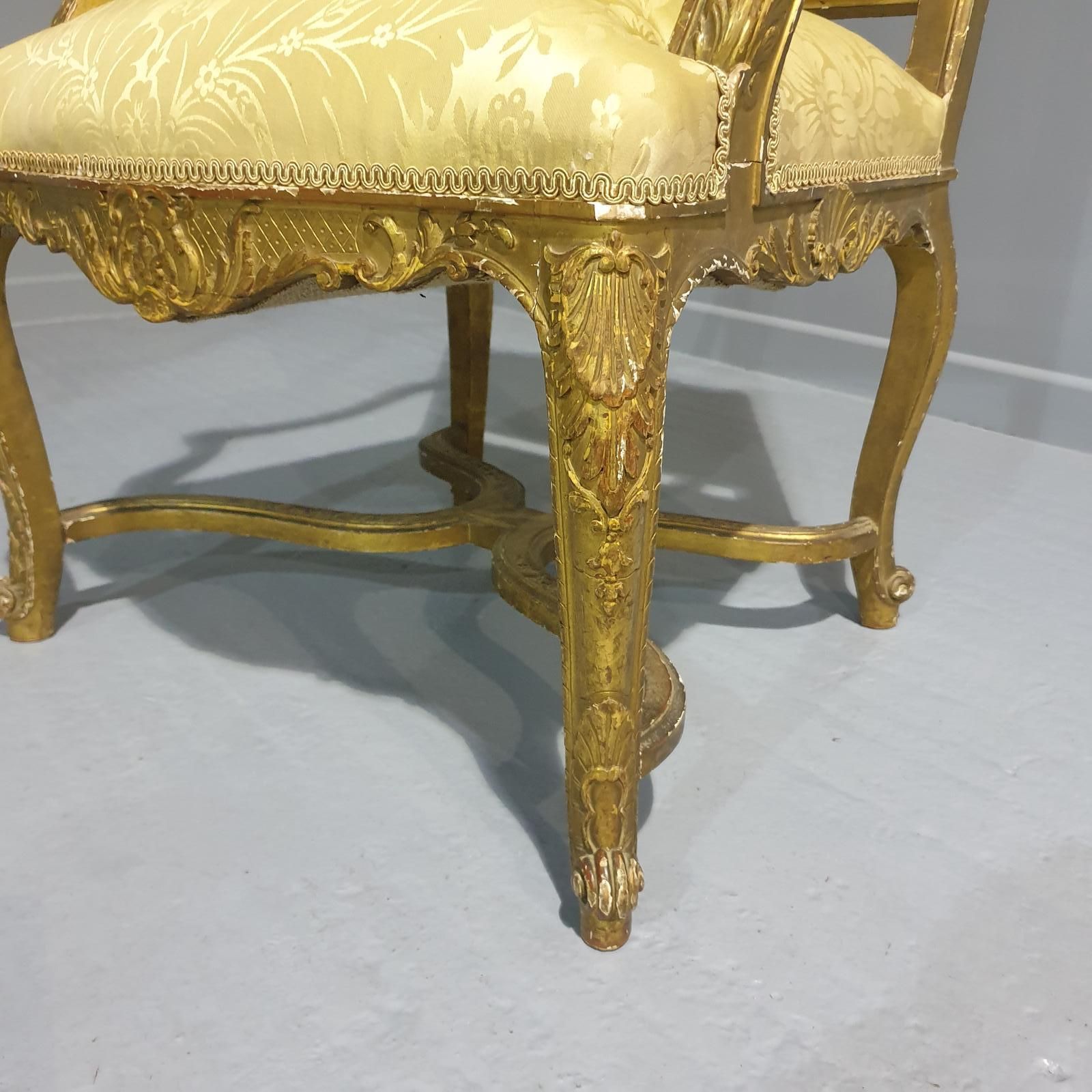 photo for sale Superb Gilt Chair, 1800s, Antique