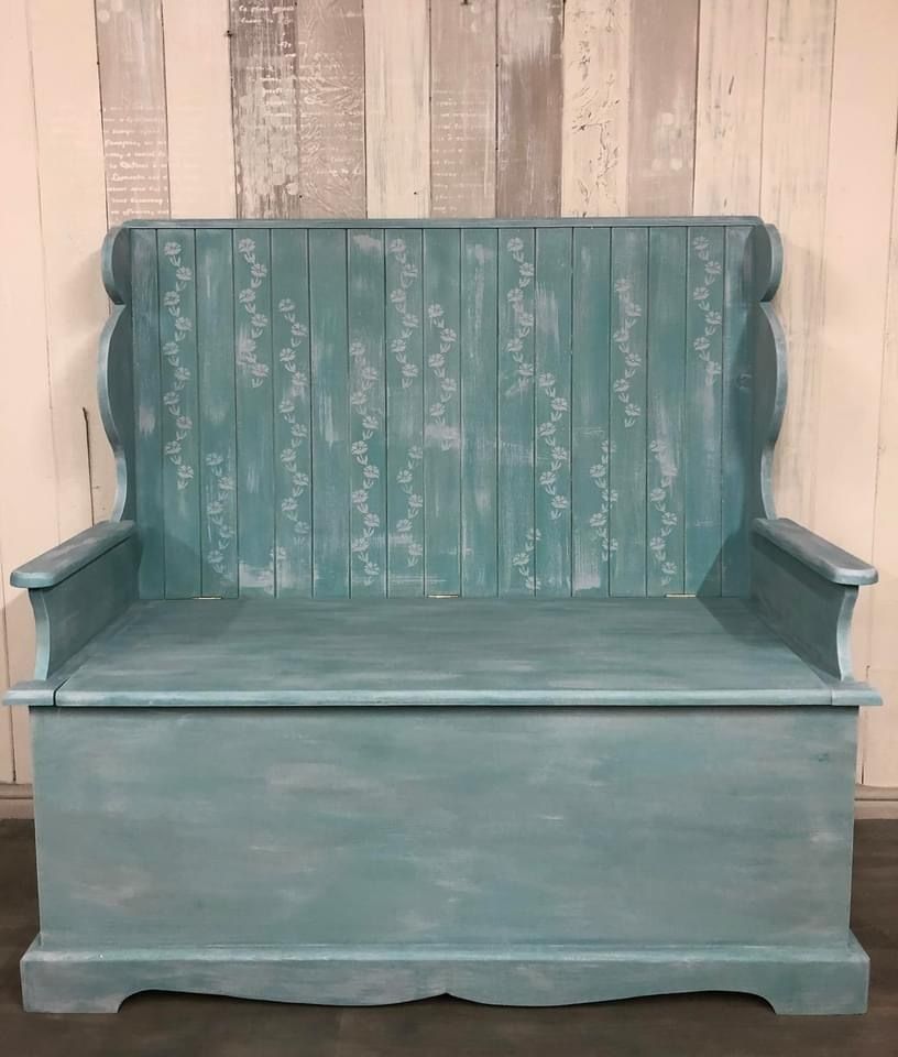 Hand Painted Pine Settle
