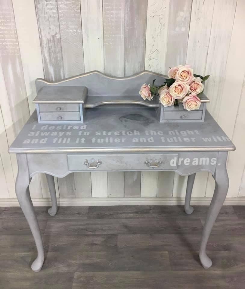 Hand Painted Bonheur Du Jour With Virginia Woolf Theme photo for sale