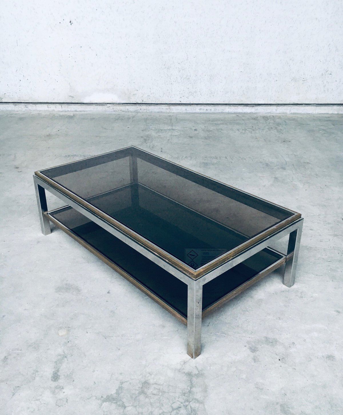 Hollywood Regency Design Flaminia Two Tier Coffee Table In The Style Of Willy Rizzo, France 1970's photo vintage