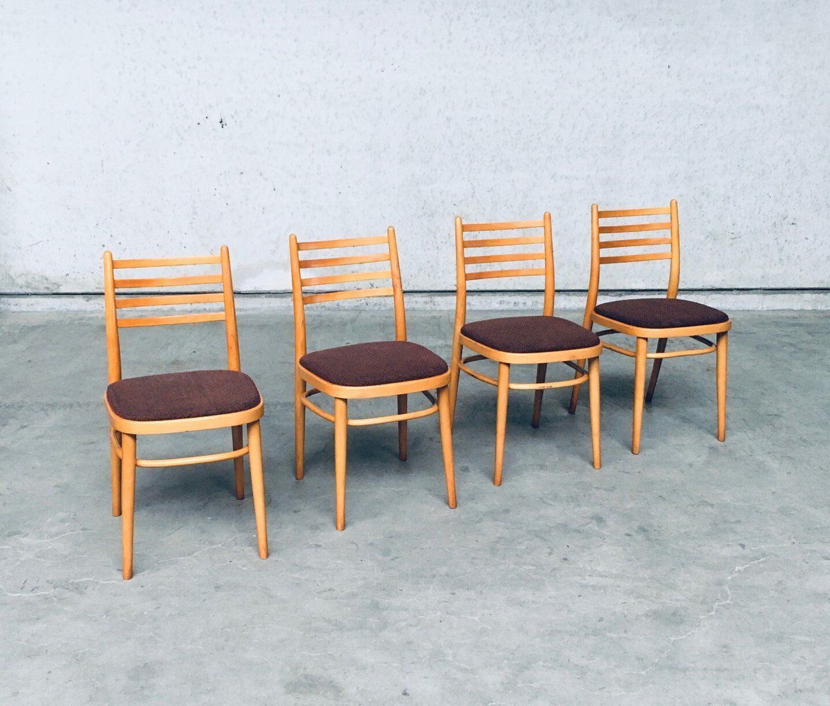 Mid Century Modern Design Eetkamerstoelen Van Ton, 1968, Tsjecho Slowakije photo for sale