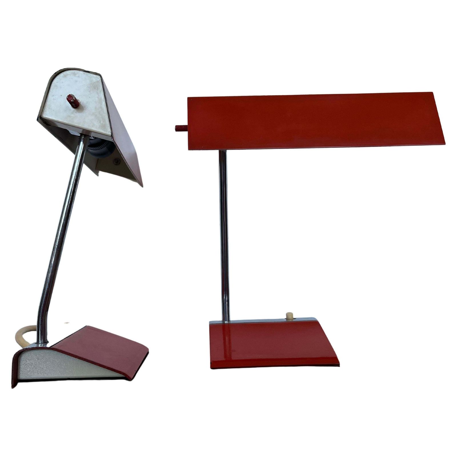 Pair Of Two Design Mid Century Table Lamps By Drupol   1960s / Czechoslovakia