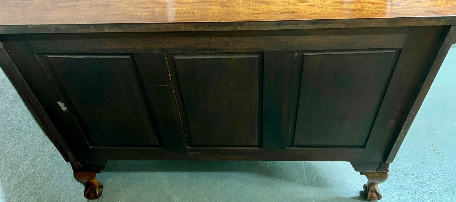 photo furniture Chippendale Style Demi Lune Console Side Cabinet